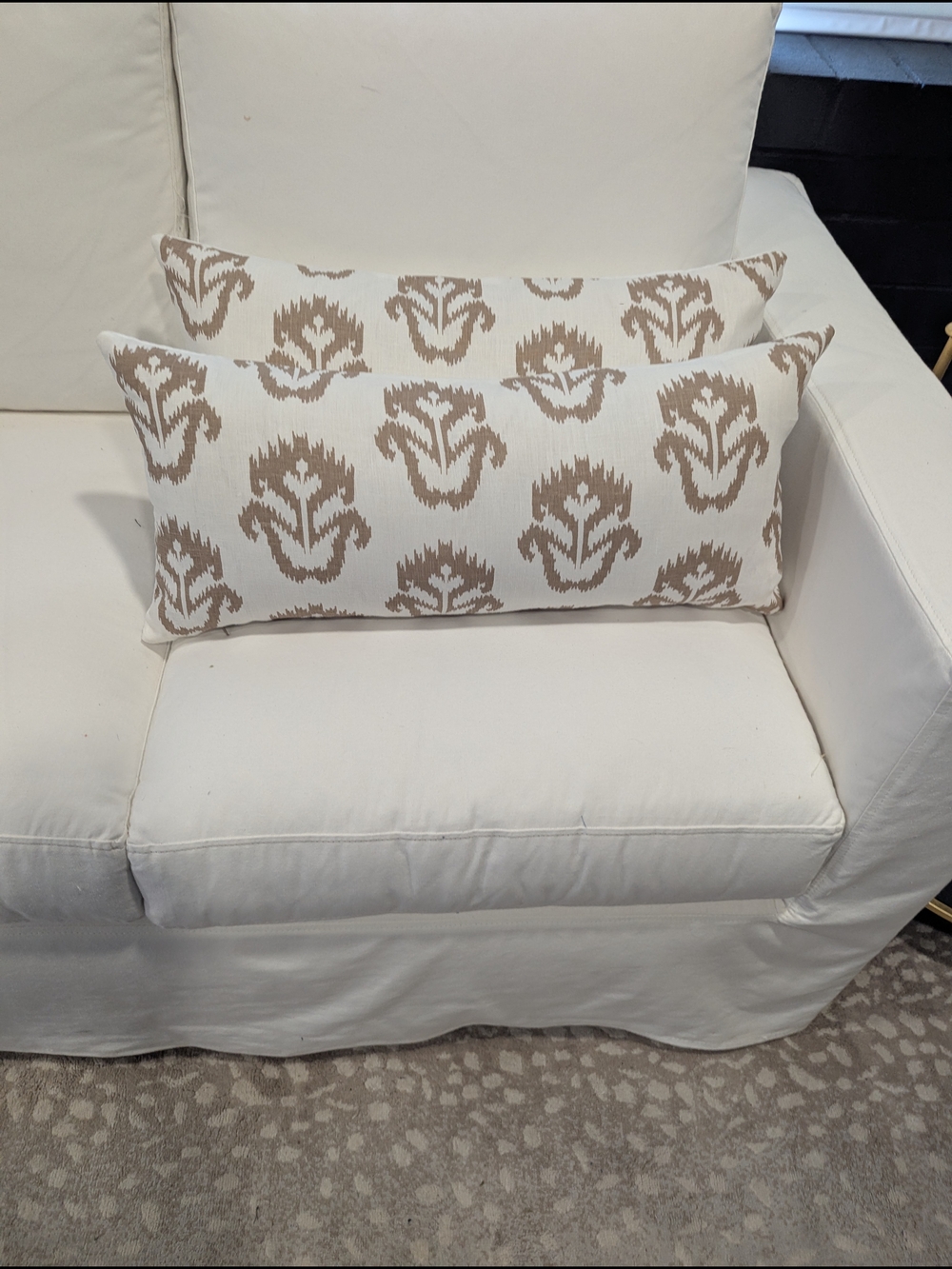 Decorative Taupe Pattern Lumbar Pillow - Home Accents Covers Only